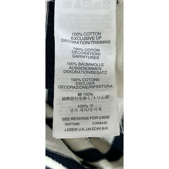 J.Crew Nautical Top Navy & White Striped Long-Sleeve Bow-Back Crewneck Size XSma - Picture 9 of 9